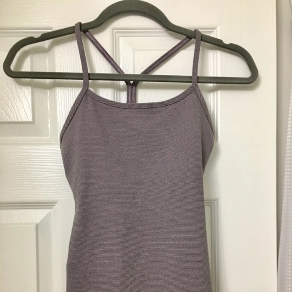 Purple striped Power-Y Lululemon tank